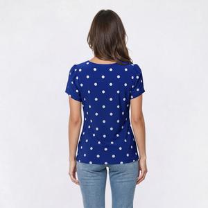 Petite AK Anne Klein Short Tulip Sleeve Dot Blouse alternate view